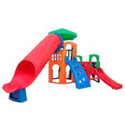 Playground Multiplay Top Com Telhadinho e Escorregador Tubo