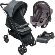 Carrinho Bebe Conforto Cinza Base Galzerano Maranello III Preto Cinza