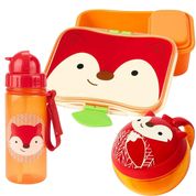 KIT LANCHE COM PORTA SNACK E GARRAFA COM CANUDO ZOO RAPOSA - SKIP HOP