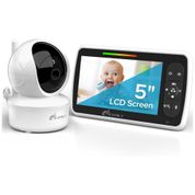 Babá Eletrônica iFamily com Tela de 12,7 cm e Bateria de 30h - Controle Remoto PTZ, Áudio Duplo, Visão Noturna, Termômetro, Alcance 300m