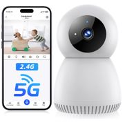 Câmera Indoor NoahTec, 1080P para Bebês e Pets, Detecção de Movimento por IA, Comunicação Bidirecional, Visão Noturna, Sirene, Compatível com Alexa