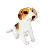 Cachorro de Pelúcia Realista Beagle Sentado Fizzy Toys Macia e Fofa