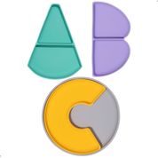 Prato Infantil Silicone com Ventosa e Divisorias ABC Petit Pia