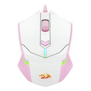 Mouse Gamer com Fio Redragon M601 Usb Centrophorus Rgb 7200dpi Cor Branco Rosa