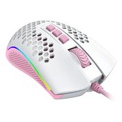 Mouse Gamer com Fio Redragon Storm M808WP-RGB 12400 Dpi Cor Branco com Rosa