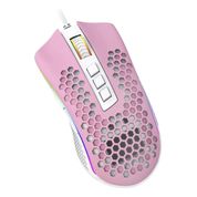Mouse Gamer com Fio Redragon Storm M808PW-RGB 12400 Dpi Cor Rosa com Branco