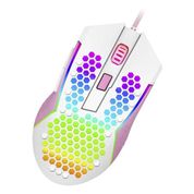 Mouse Gamer com Fio Redragon Reaping Elite M987WP-P 32000 Dpi Cor Branco com Rosa