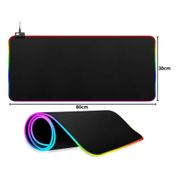 Mouse Pad Gamer Usb 80x30cm Led Efeitos Rgb