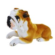 Pelúcia Realista Bulldog Inglês Deitado 55cm Fofy Toys – Presente ou Decoração