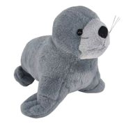 Foca de Pelúcia Realista Cinza 26cm Fofy Toys com Enchimento Macio