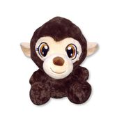 Macaco de Pelúcia 25cm Fizzy Toys Marrom com Olhos Grandes – Fofo e Seguro