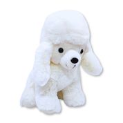 Cachorro de Pelúcia Sentado Poodle Branco Fofy Toys com 33cm de Altura e Pelúcia Macia