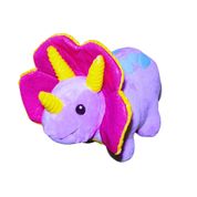Dinossauro de Pelúcia Tricerátops Lilás 33cm Fizzy Toys – Macio, Hipoalergênico e Seguro