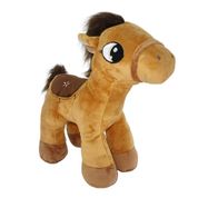 Cavalo de Pelúcia Potrinho Caramelo 35cm Fizzy Toys com Crina Macia e Detalhes Bordados