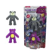 Kit Bonecos Evil Bear Stretchapalz Psycho e Alastor 8cm com Areia Natural e Selo Inmetro