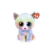 Bicho de Pelúcia Ty Beanie Boos Gato Heather Colorido com Olhos Brilhantes e Detalhes Glitter