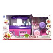 Brinquedo Conjunto Cozinha Fashion Kitchen Rosa Roma
