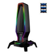 Headset Gamer Suporte Fone de Ouvido Rgb Hub 3.0 Usb