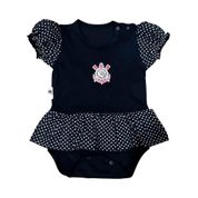 Body Vestido Bebê Corinthians Bolinhas Oficial