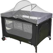 Berço Portátil kiddo Dreams Melange Preto Cercado com Tela