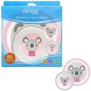 KIT PRATO E BOWL INFANTIL - COLEÇÃO COALA - 6M+ - CLINGO