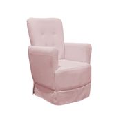 Poltrona de Amamentação Balanço Lis com Puff Veludo Velvet Rosê - LG Decor Baby