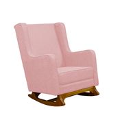Poltrona de Amamentação Balanço Diana com Puff Veludo Velvet Rose - LG Decor Baby