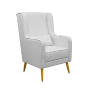 Poltrona de Amamentação Pé Palito Eduarda com Puff Linho Cinza - LG Decor Baby