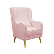 Poltrona de Amamentação Pé Palito Eduarda com Puff Veludo Velvet Rose - LG Decor Baby