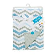 Manta / Coberta Ondinhas Azul e Cinza 80*70cm Clingo
