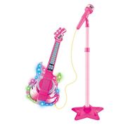 Guitarra Microfone Pedestal Com Luz E Som Brinquedo Infantil