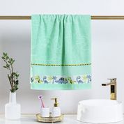 Toalha Avulsa Fantasy Infantil 100% Algodão - 1,15m x 75cm - Dinossauro - Verde