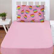 Jogo Cama Lençol Shine Solteiro Microfibra 180 Fios 2 Peças - Pop It Rosa