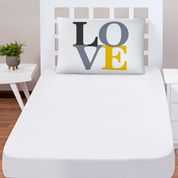 Jogo Cama Lençol Shine Solteiro Microfibra 180 Fios 2 Peças - Love Branco