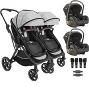 Carrinho Kiddo para Gemeos com 2 Bebe Conforto Nomad Grafite