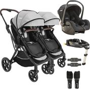 Carrinho Kiddo de Gemeos Bebe Conforto Base ISOFIX Nomad Grafite