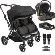 Carrinho Kiddo para Gemeos com Bebe Conforto Base Nomad Preto