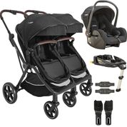 Carrinho Kiddo de Gemeos Bebe Conforto Base ISOFIX Nomad Preto