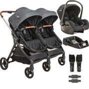 Carrinho Kiddo para Gemeos com Bebe Conforto Base Speedy Grafite
