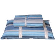 Jogo Cama Lençol Bruny Solteiro Percal Estampado 180 Fios 2 Peças - Azul Listrado
