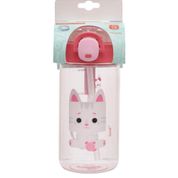 Garrafa Com Canudo Pacific Kouii 460ML Gato Mia Rosa