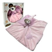 Naninha Urso Antialérgica 23x23cm, Zip, Com Prendedor De Chupeta Presente Bebês Recém-Nascidos
