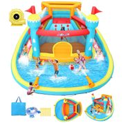 Parque Aquático Inflável Whubefy de 4,3x4,2m para Crianças - Casa de Pula-Pula com Piscina, Escorregador e Área de Salto - Diversão no Quintal.