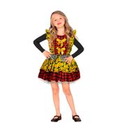Vestido Feminino Infantil Festa Junina Caipirinha Girassol