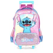 Mochila de Rodinhas Luxcel Com Alça Stitch Glitter Roxo