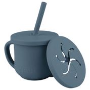 Copo Com Canudo Infanti Silicone Snack Piccolo Azul