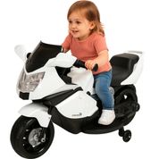 Mini Motinha Elétrica Infantil Importway Branco 6V Luzes LED e Som