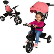 Triciclo Infantil com Capota Importway Rosa 2 em 1