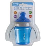 Copo Infantil Antivazamento P/ Bebê 6M+ C/ ALÇA Azul Clingo Liso