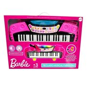 Teclado Musical Fabuloso C/ Microfone - Barbie | Fun Toys